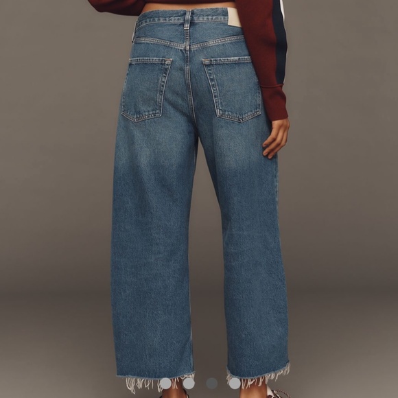 Citizen of Humanity Ayla High-Rise Crop Wide-Leg Denim Medium Blue Jeans Size 31 - Picture 5 of 12